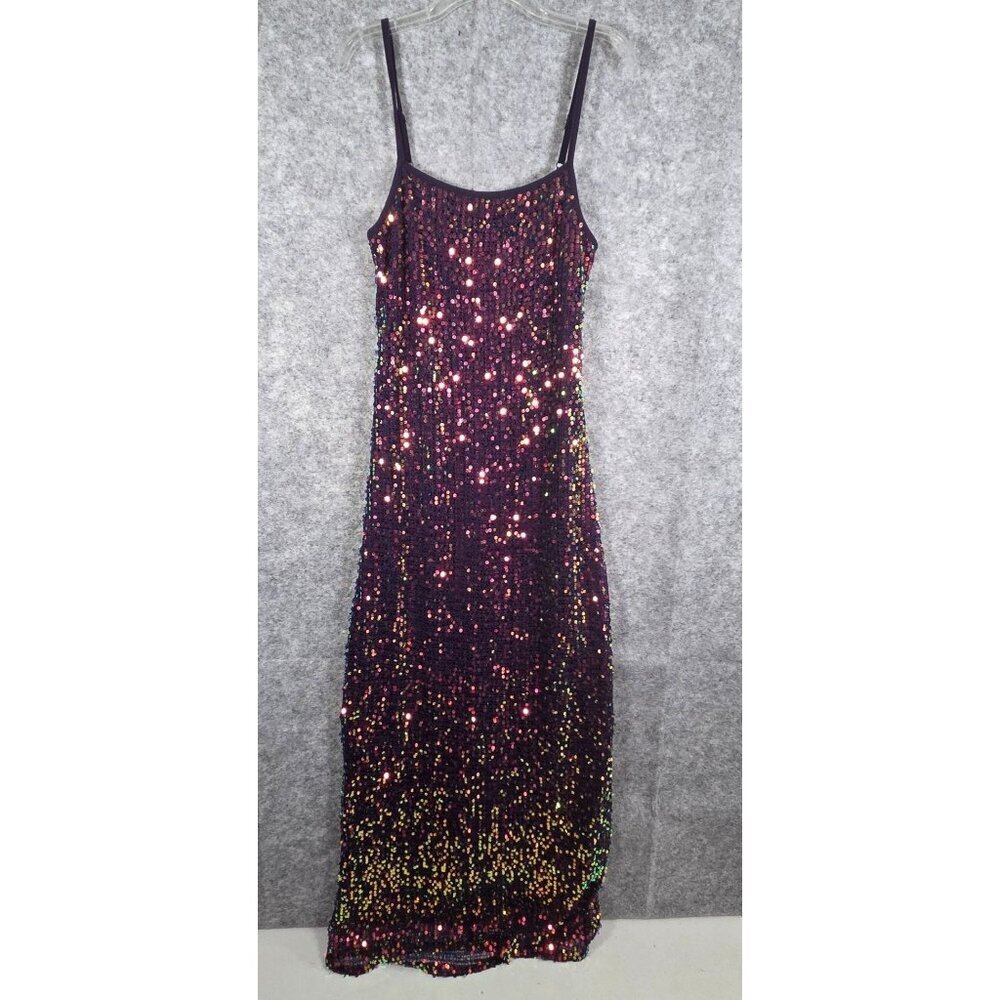 Wild Fable Women's Dress Sequin Sleeveless Maxi Lined Dress Purple Size S Party